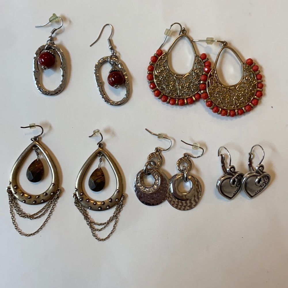 Set of 6 Pairs of Dangle Earrings